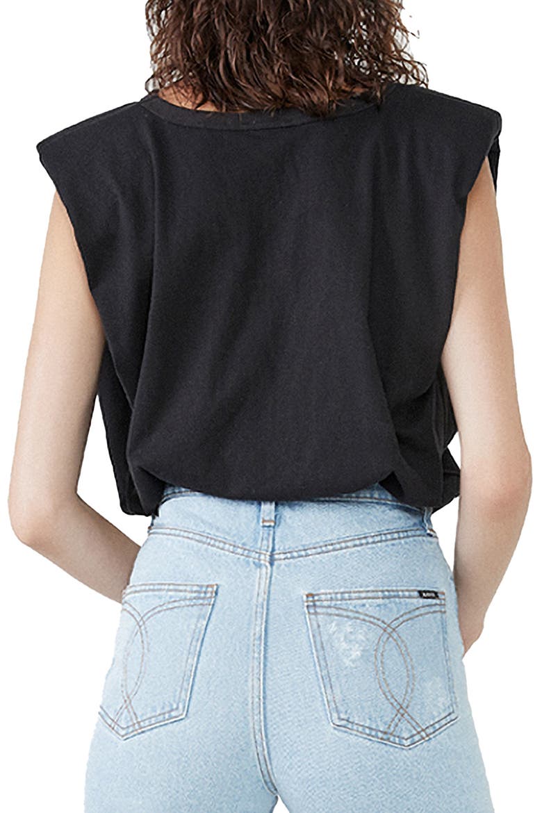 Shoulder Pad Muscle Tee, Alternate, color, BLACK