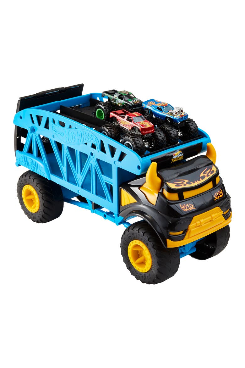 Kids' Monster Mover & Three Trucks Set, Main, color, BLUE/ YELLOW