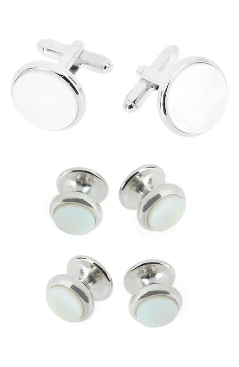 Sutton Mother of Pearl Cuff Link & Stud Set