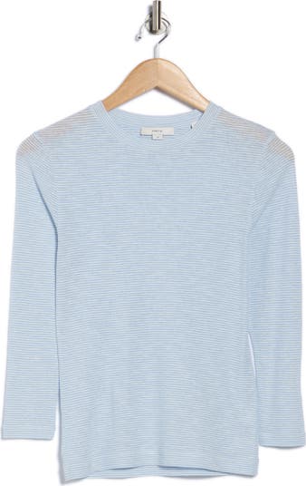 Microstripe Three-Quarter Sleeve T-Shirt
