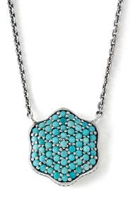 SAMUEL B. Sterling Silver Pavé Clover Pendant Necklace