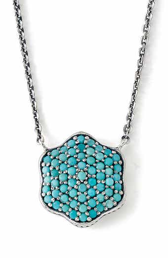 SAMUEL B. Sterling Silver Pavé Clover Pendant Necklace