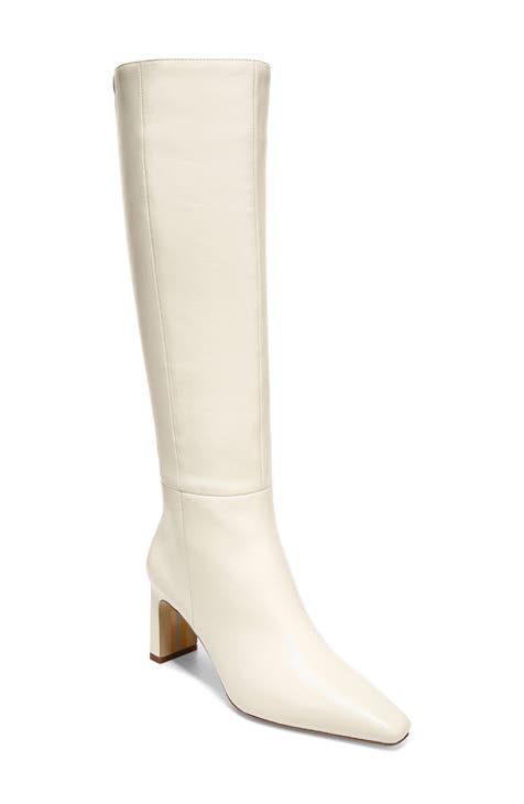 Calf fashion high white boots