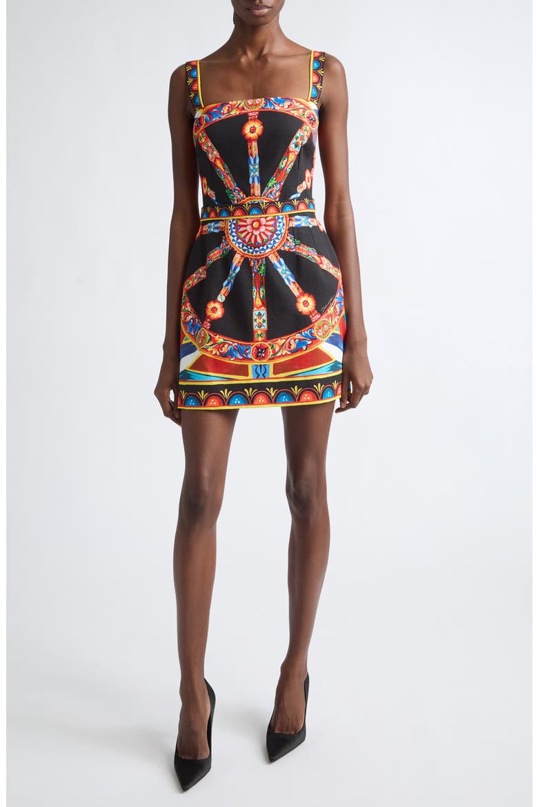 Carretto Canvas Minidress, Main, color, VARIANTE ABBINATA