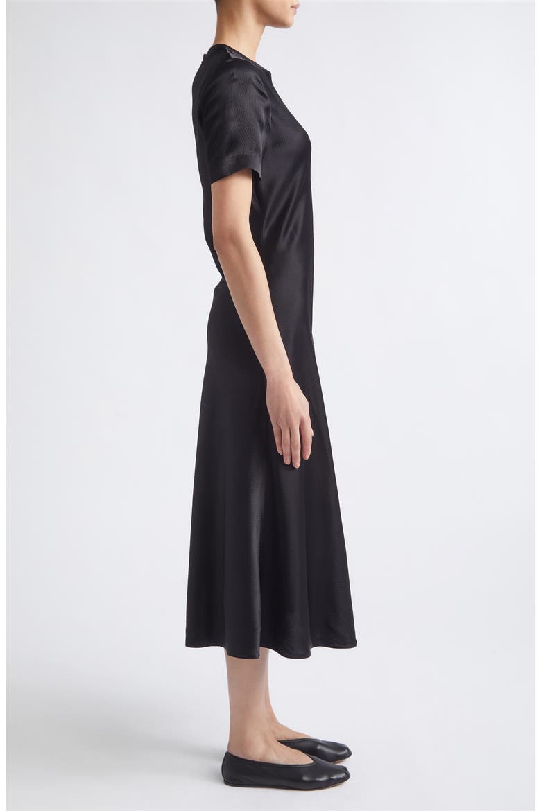 Akriti Short Sleeve Bias Dress, Alternate, color, BLACK
