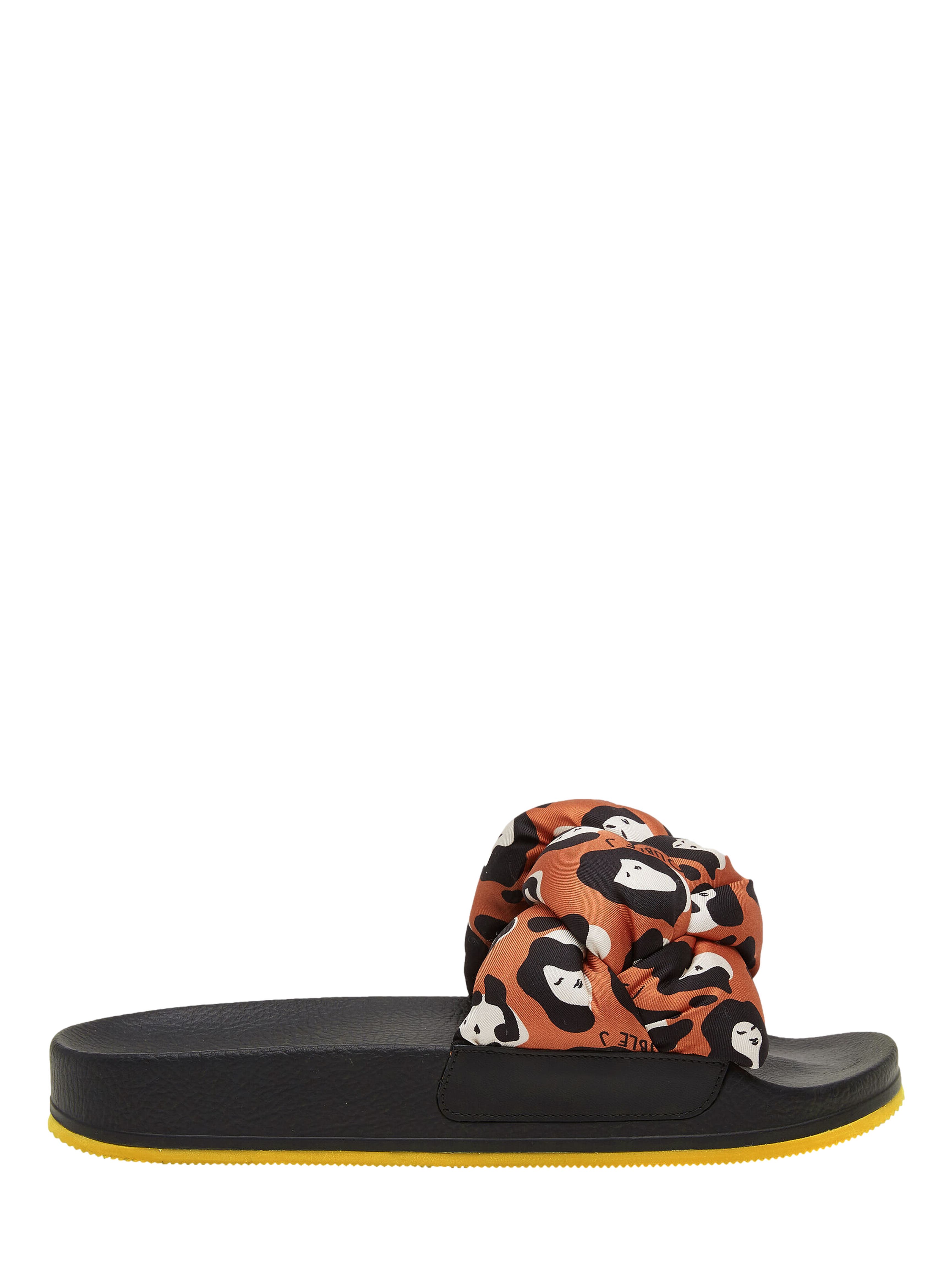 Treccia Slides Lady Leopard Orange, Main, color, Lady Leopard Orange