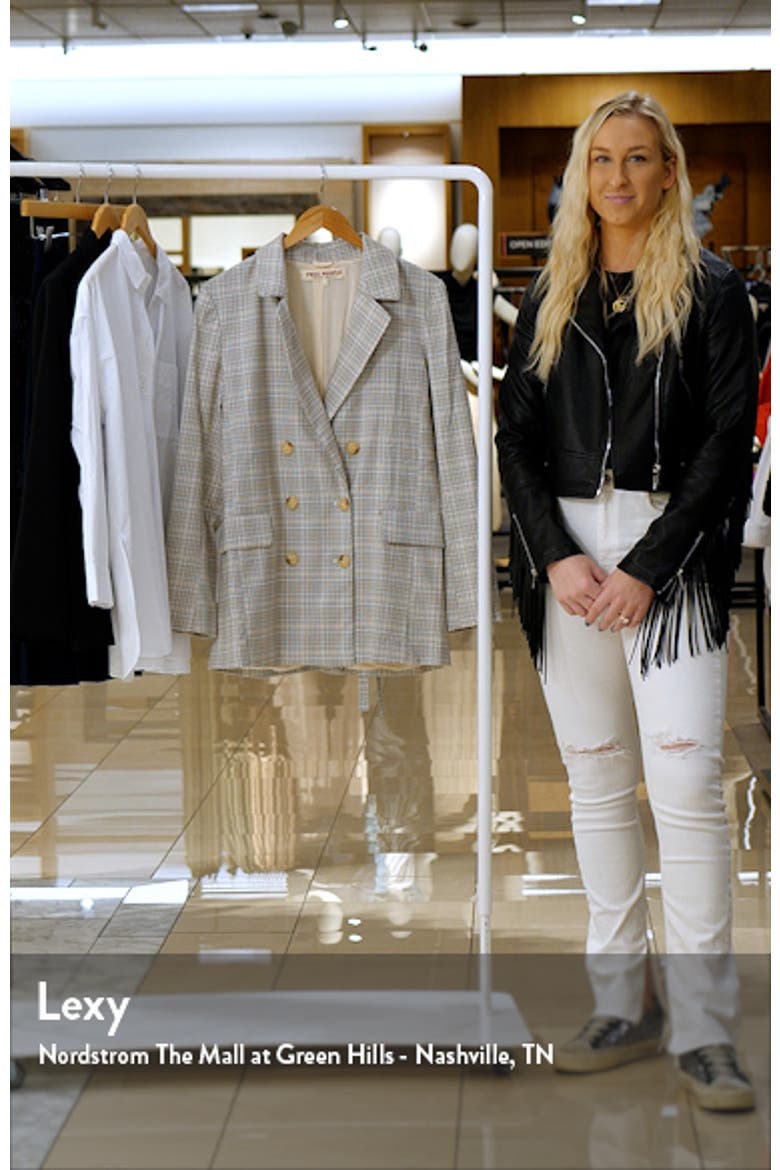 Olivia Tie Waist Plaid Double Breasted Blazer video