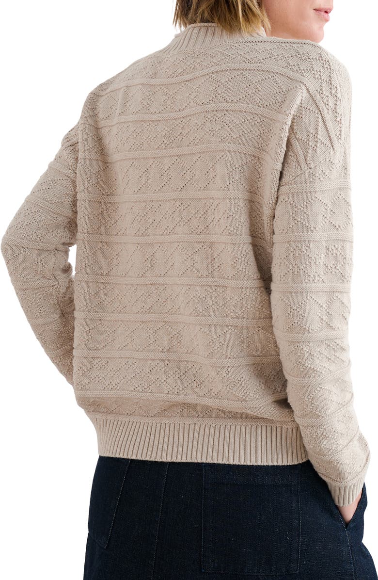 Seasalt Cornwall Penkestle Cotton Crewneck Sweater, Alternate, color, Knit Melange Aran