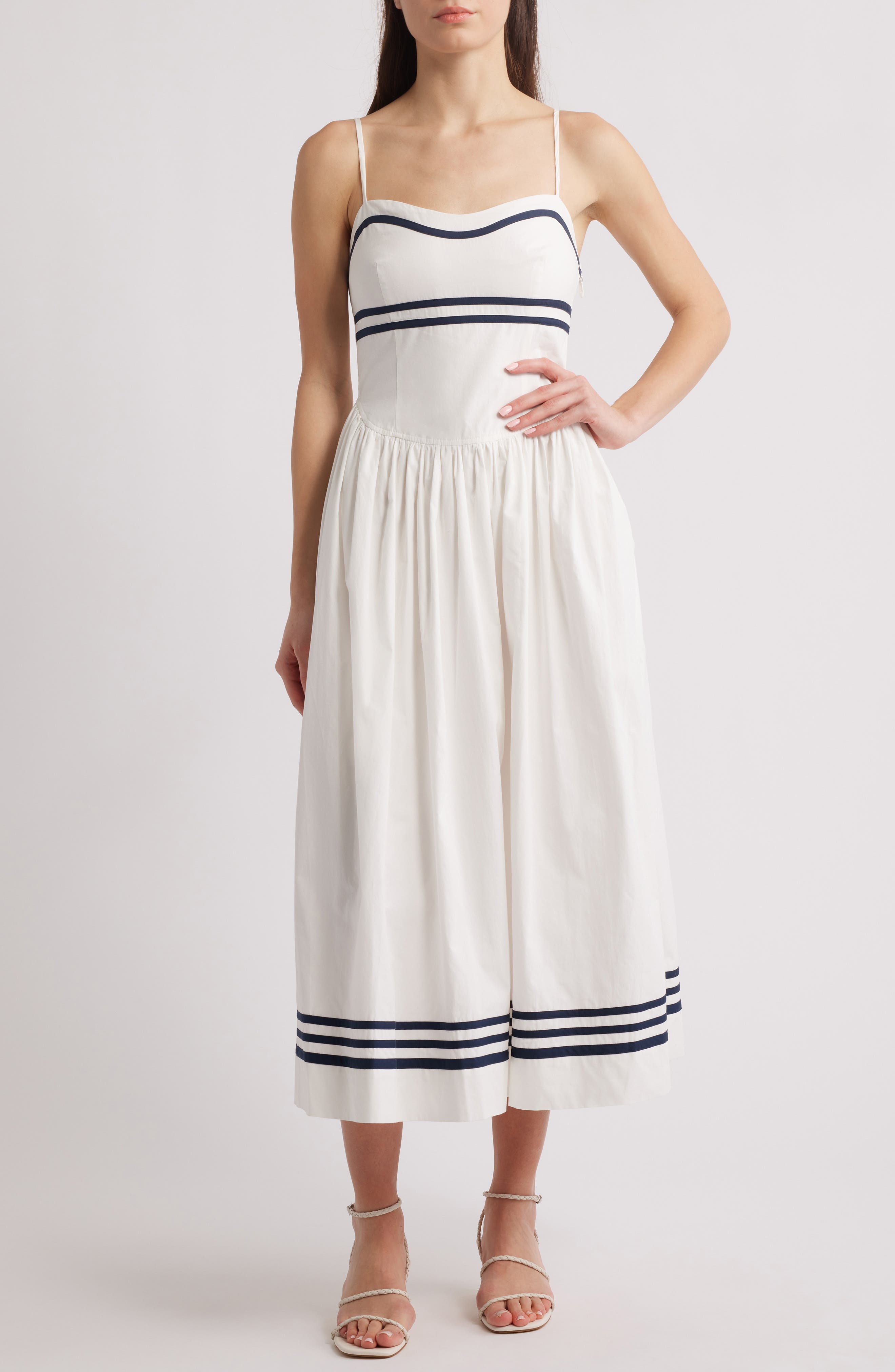MOON RIVER Sleeveless Midi Dress