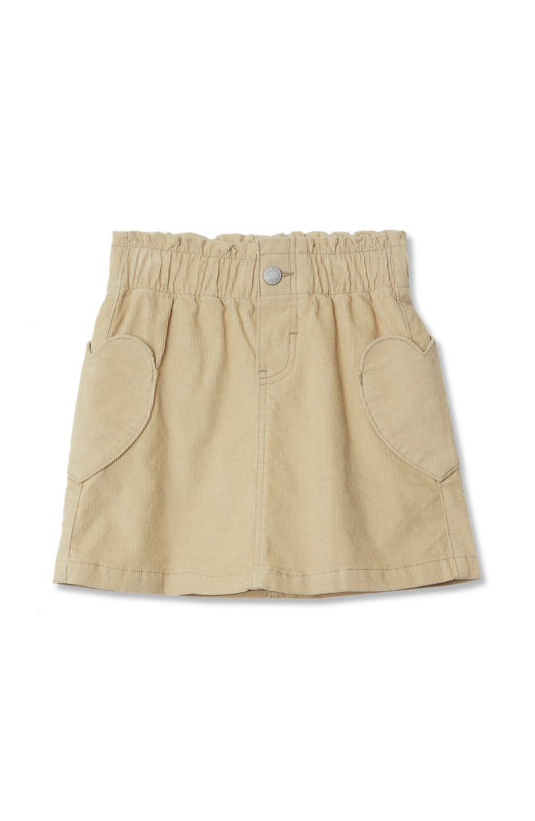 Lands' End Girls Corduroy Skirt with Heart Pockets, Alternate, color, Sand Khaki