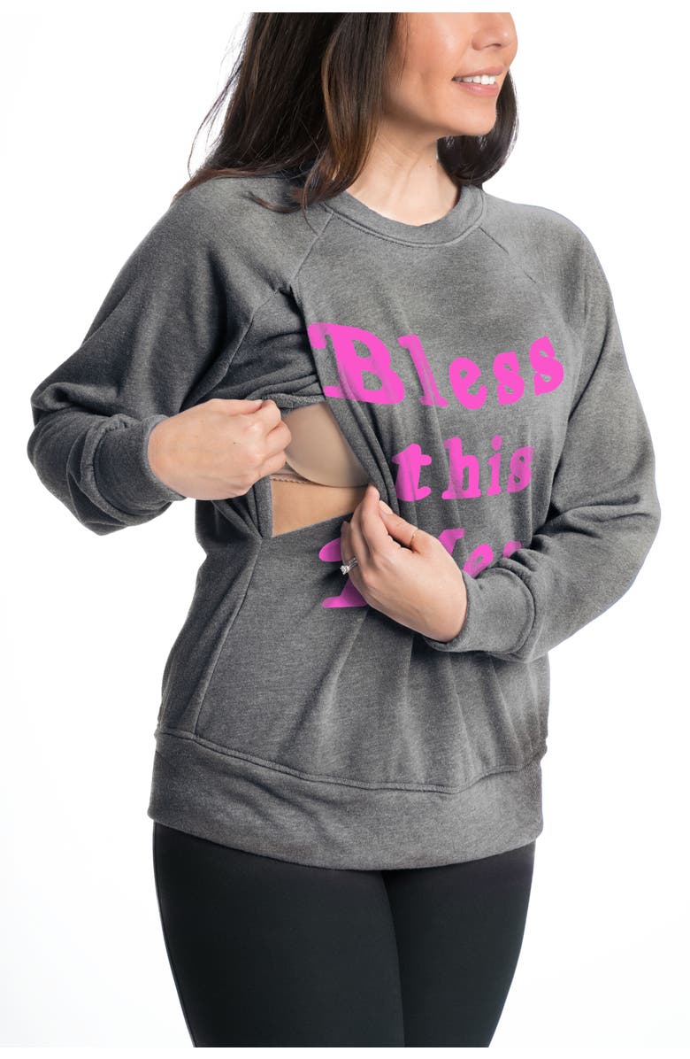 BUN Maternity Nursing Apparel Relax Nursing Sweatshirt, Main, color, Cloud Tie Dye