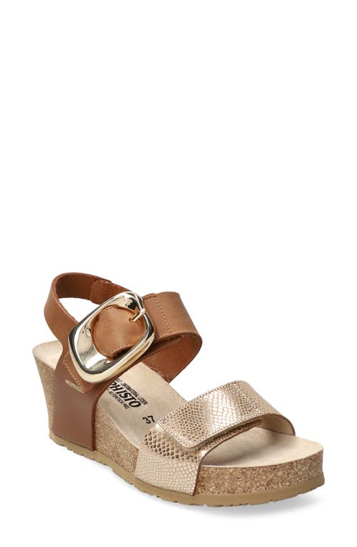 Mephisto Leandre Wedge Sandal In Light Sand Havana