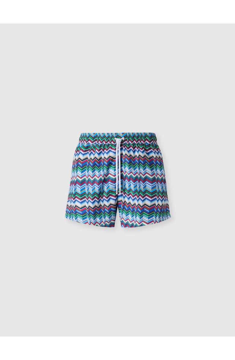 UM Mid-length Swim Shorts With Irregular Zigzag Print, Alternate, color, Multicoloured