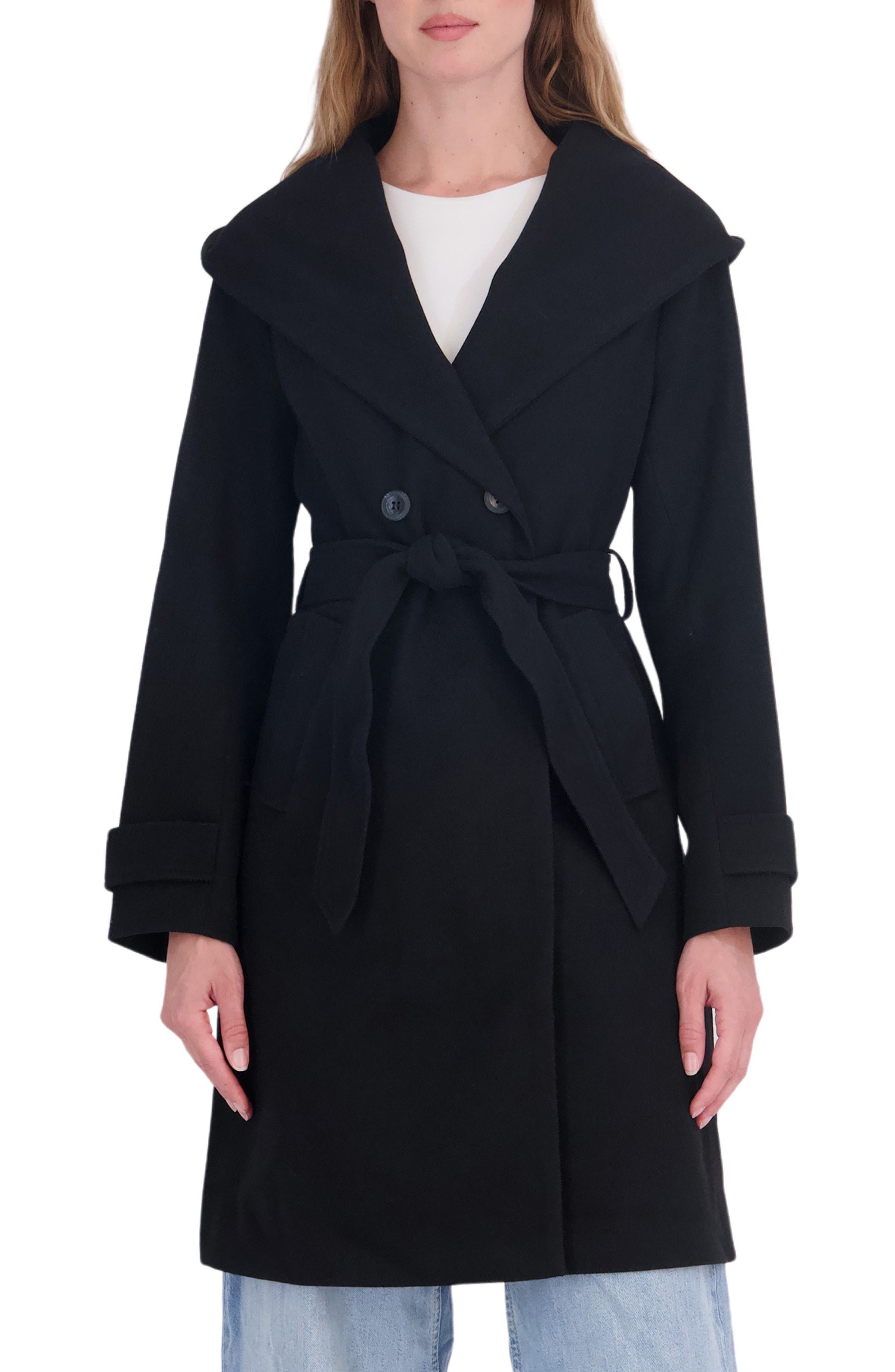 Faux Wool Oversized Hood Trench Coat