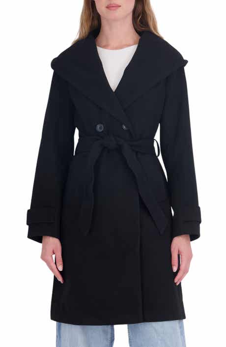 Faux Wool Oversized Hood Trench Coat