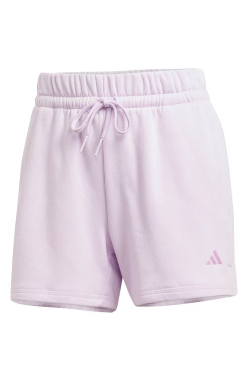 Shop Adidas Originals Adidas Performance Fleece Shorts In Ice Lavender/bliss Lilac