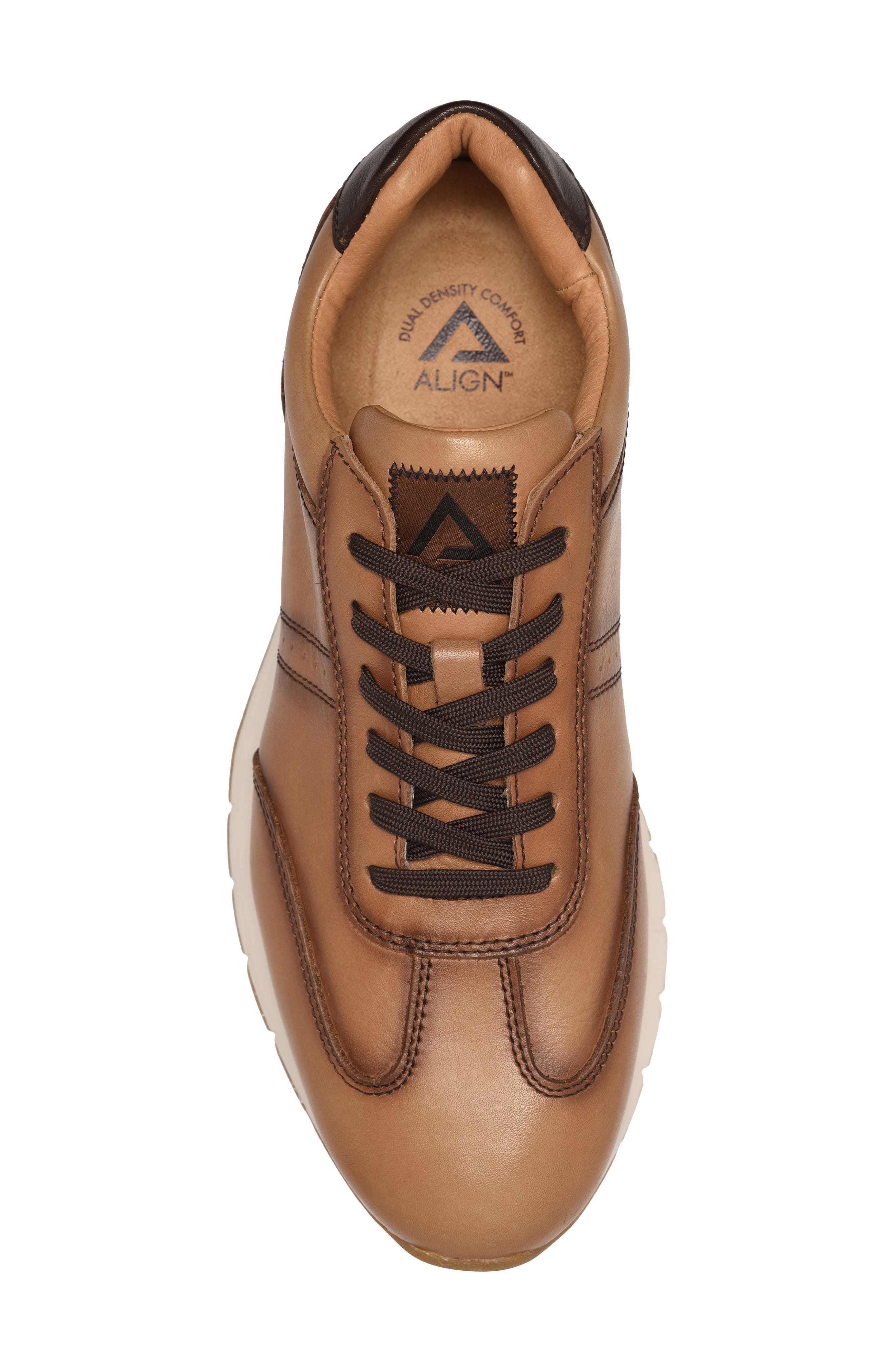 Hudson Faux Leather Sneaker, Alternate, color, BEIGE/CHOCOLATE