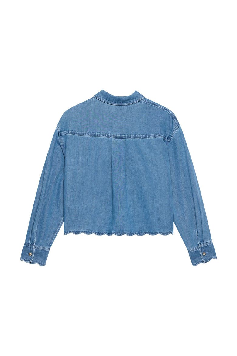 Denim Scallop Shirt, Alternate, color, Blue