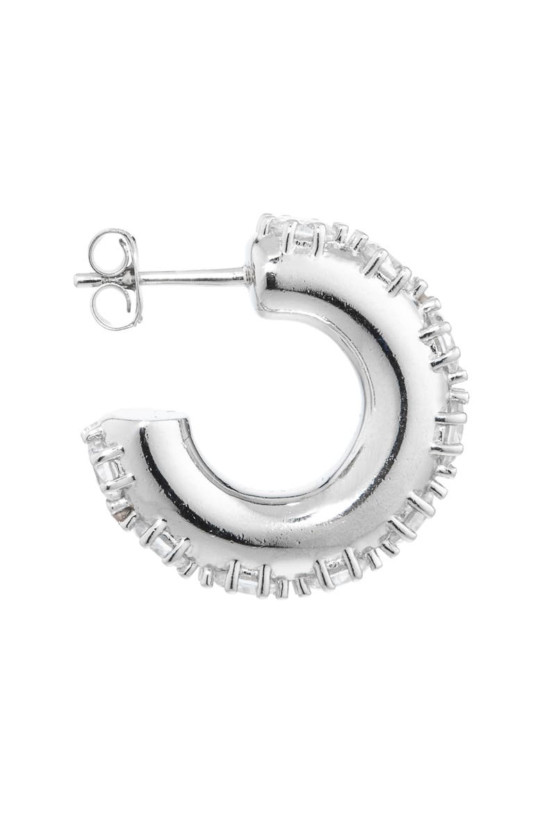 Nina Crystal Hoop Earrings, Alternate, color, PALLADIUM
