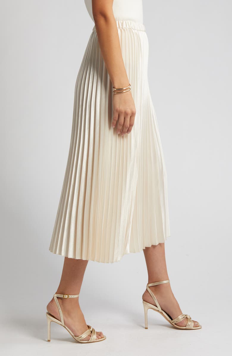 Anne Klein Pleated Satin Skirt, Alternate, color,