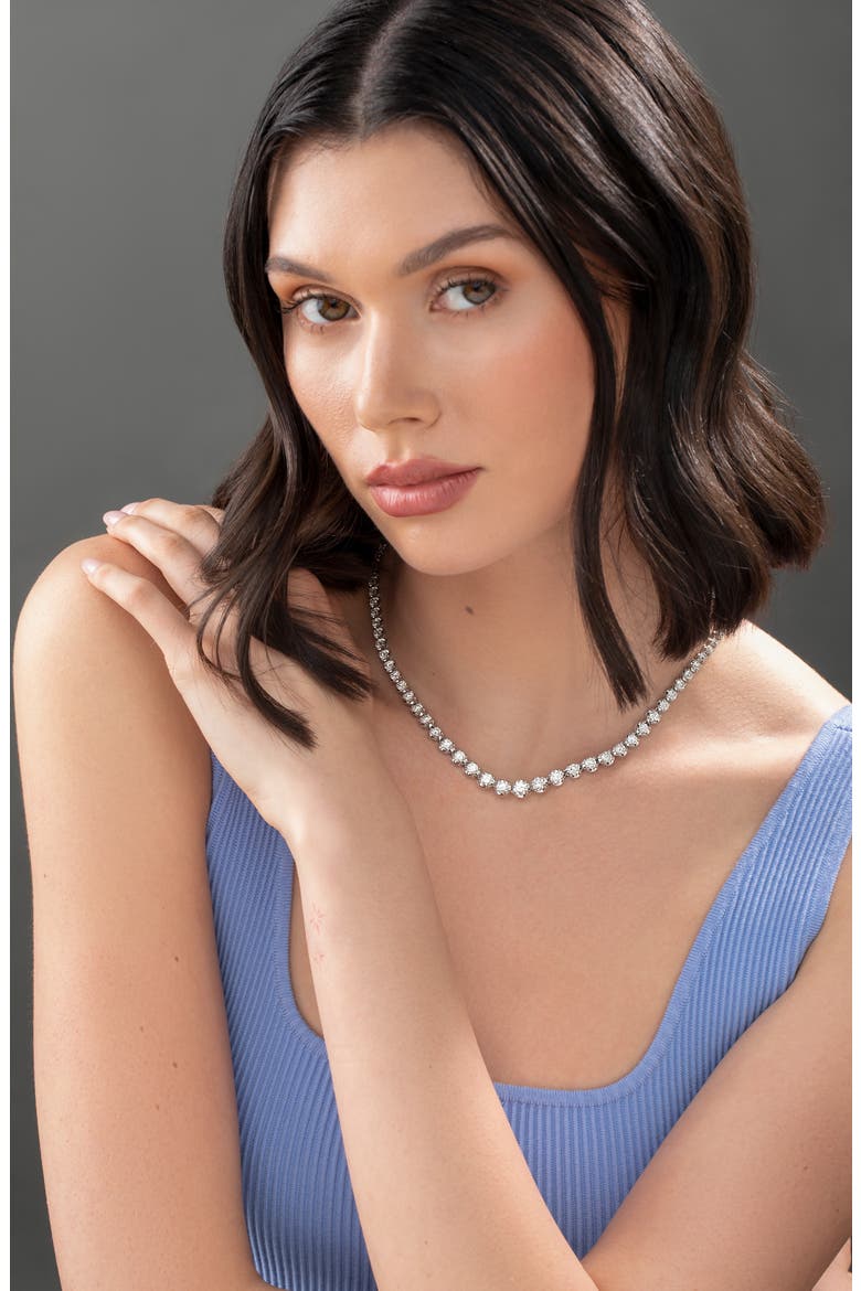 18K White Gold Diamond Tennis Necklace, Alternate, color, 18K WHITE GOLD