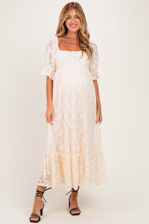 Lace Square Neck Maxi Dress