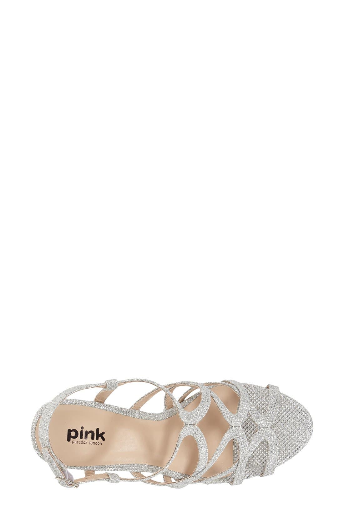 'Rich Glitter' Sandal, Alternate, color, SILVER GLITTER MESH