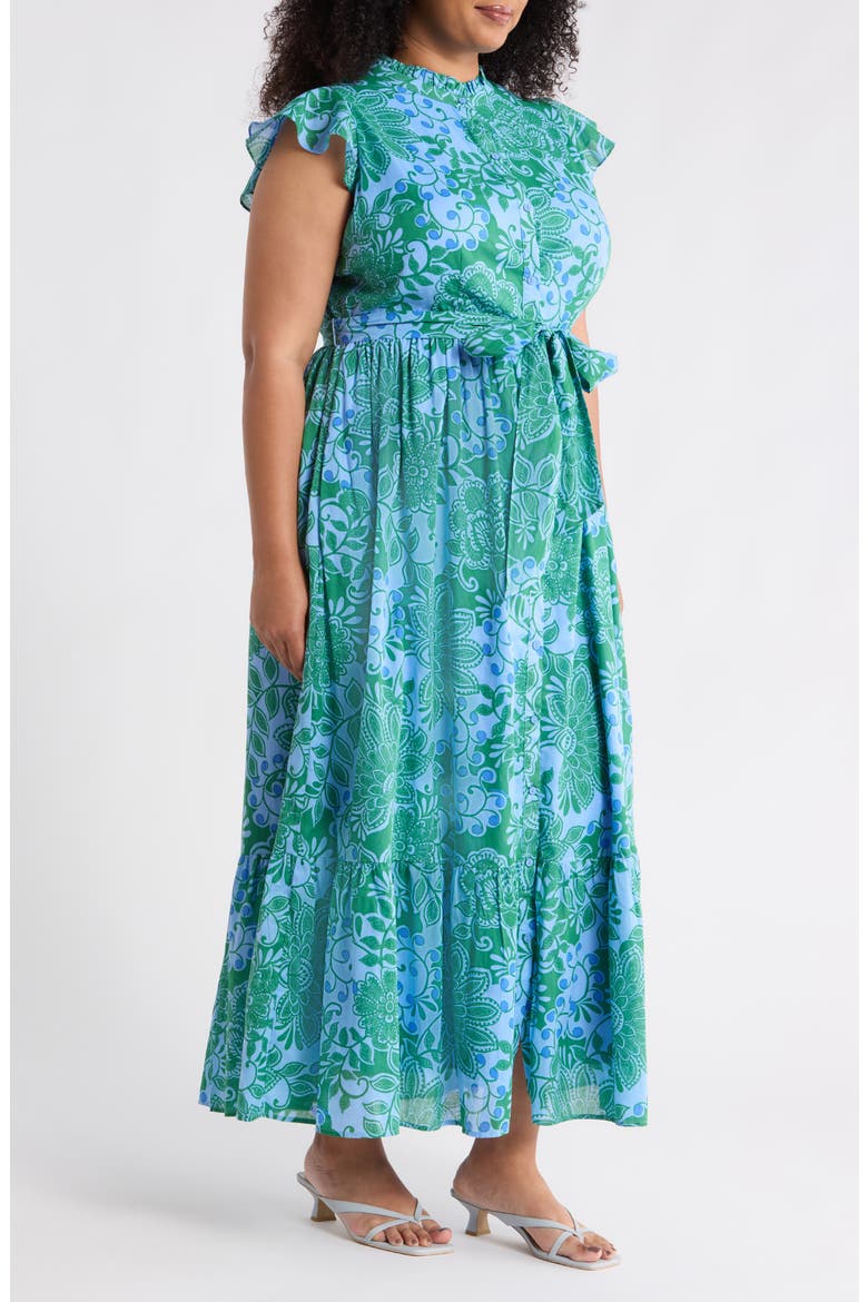 Tressa Floral Print Maxi Dress, Alternate, color, KELLY-BLUE-MUL