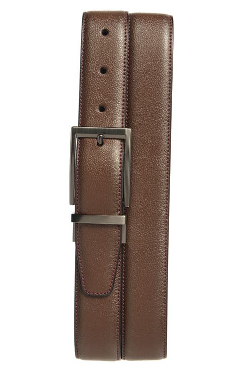 Feather Edge Burnished Leather Belt