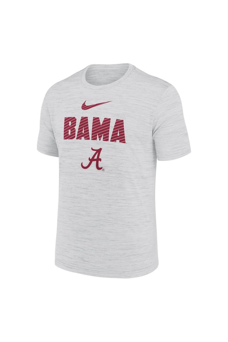 Men's Nike White Alabama Crimson Tide Campus Slant Velocity Performance T-Shirt, Alternate, color, Gray