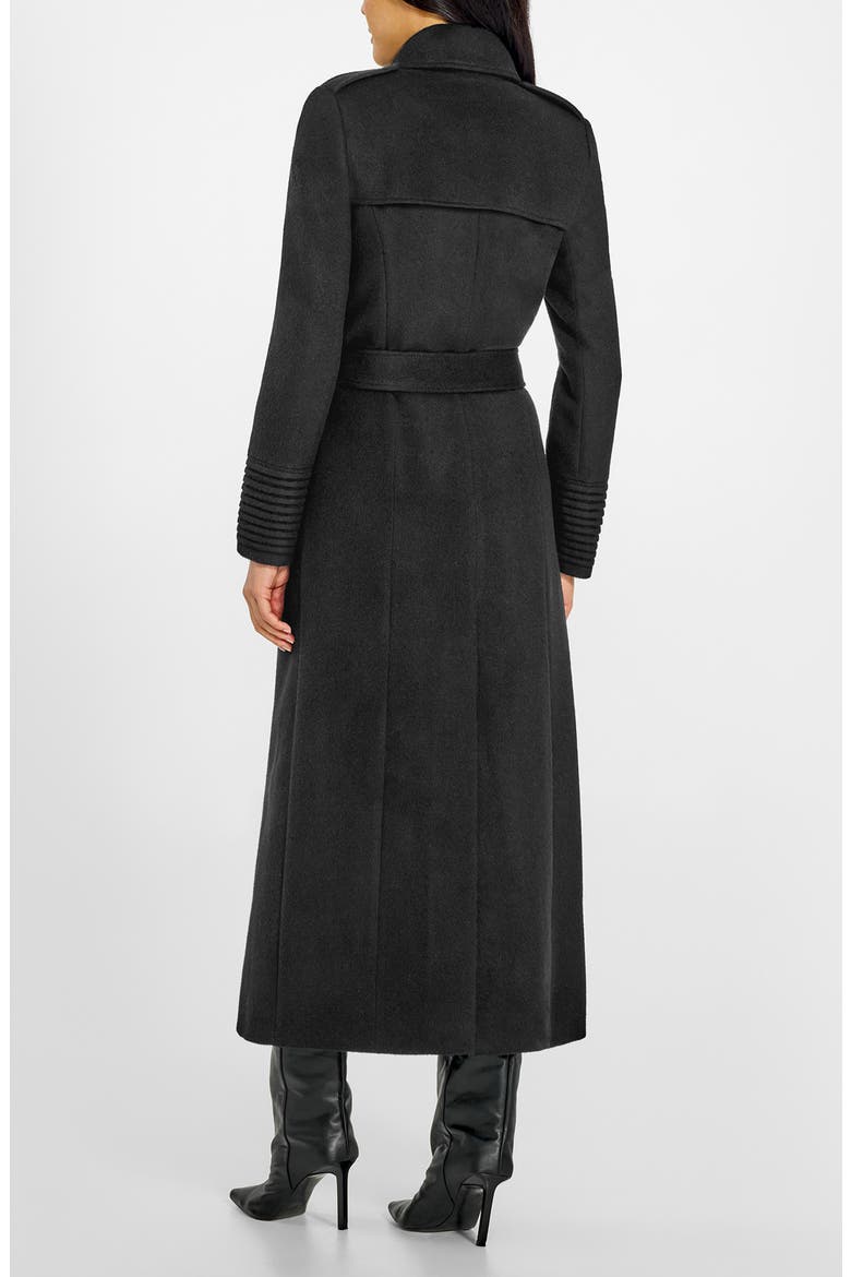 Baby Alpaca Maxi Trench Coat, Alternate, color, BLACK