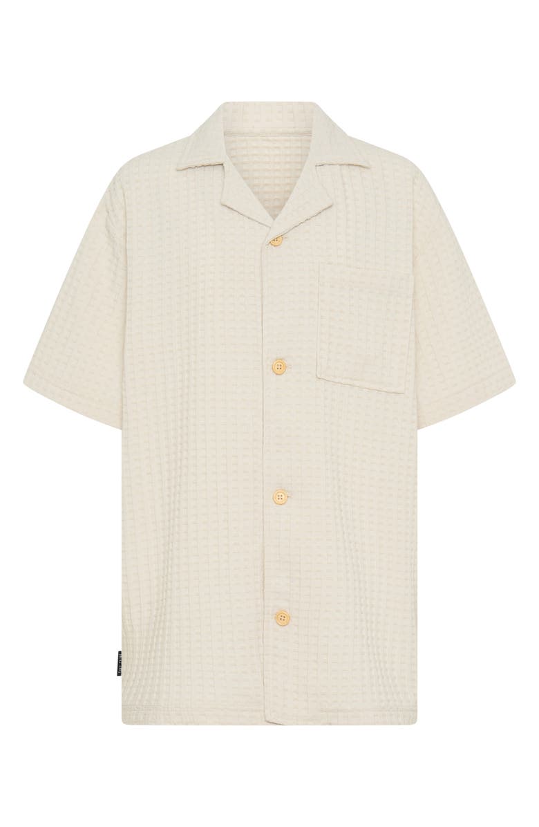 TINY TRIBE Kids' Short Sleeve Solid Button-Up Shirt, Main, color, 