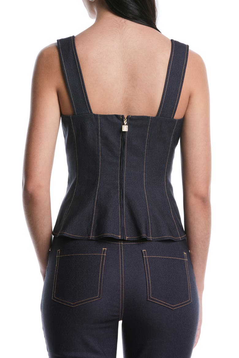 Bustier Peplum Top, Alternate, color, DARK INDIGO