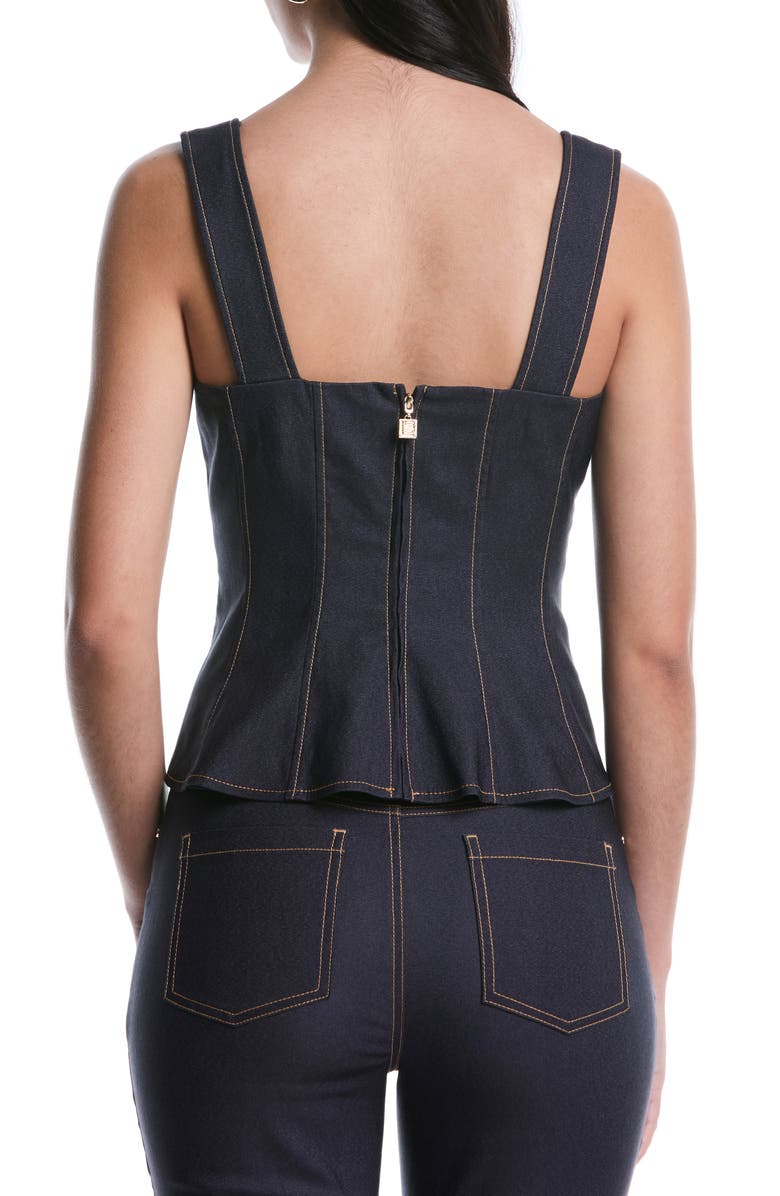 Laundry by Shelli Segal Bustier Peplum Top, Alternate, color, Dark Indigo