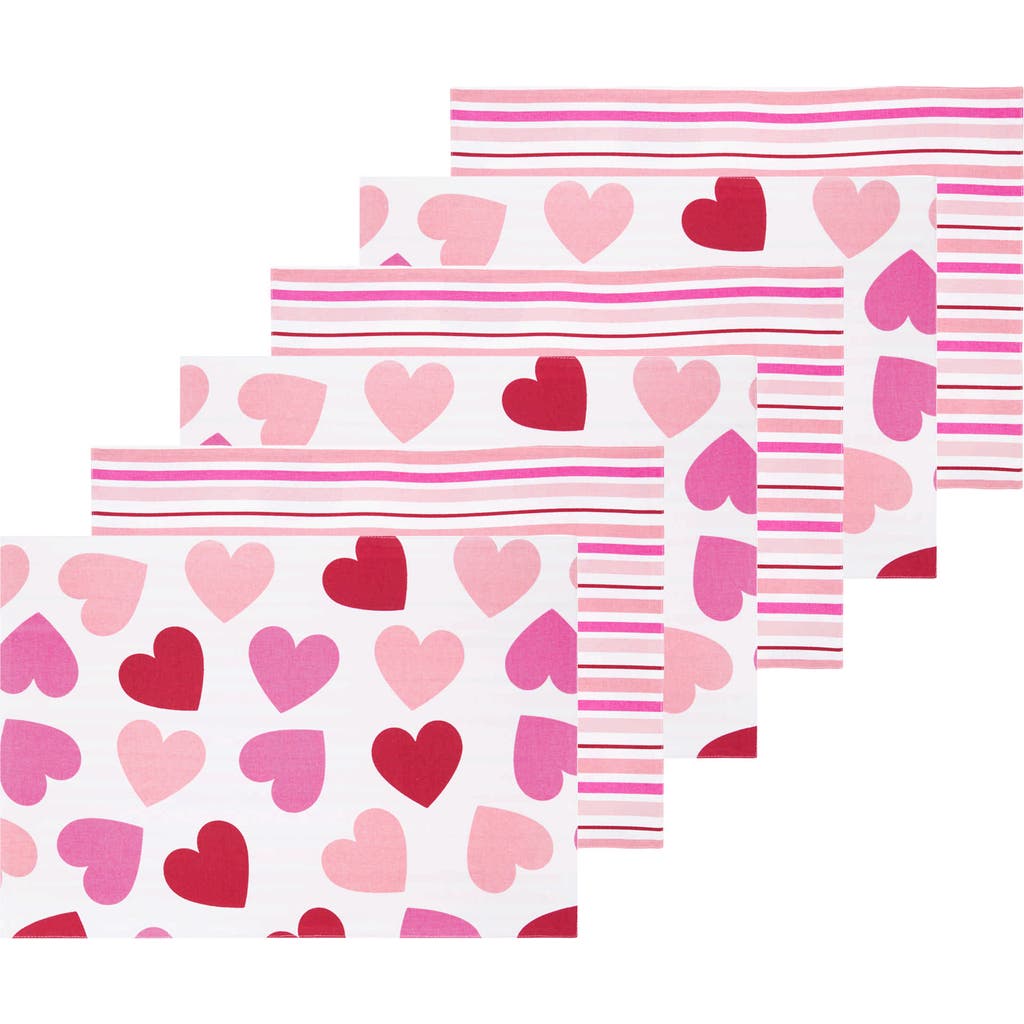 C & F Home C&f Home Love You More Placemats Set Of 6, 14" X 20" In Pink
