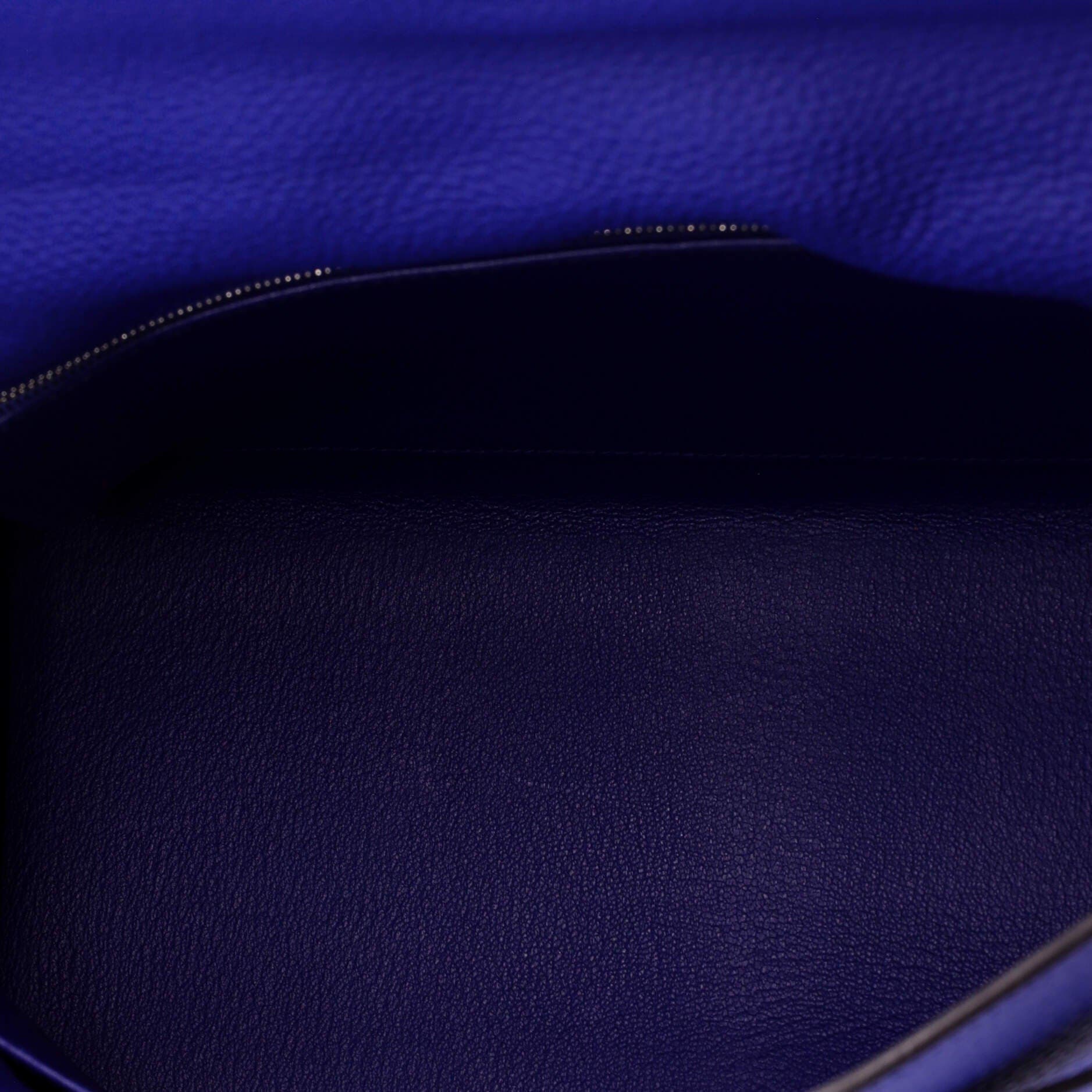 Pre-Owned Hermes Kelly Handbag Blue Togo with Palladium Hardware 32, Alternate, color, Bleu Electrique