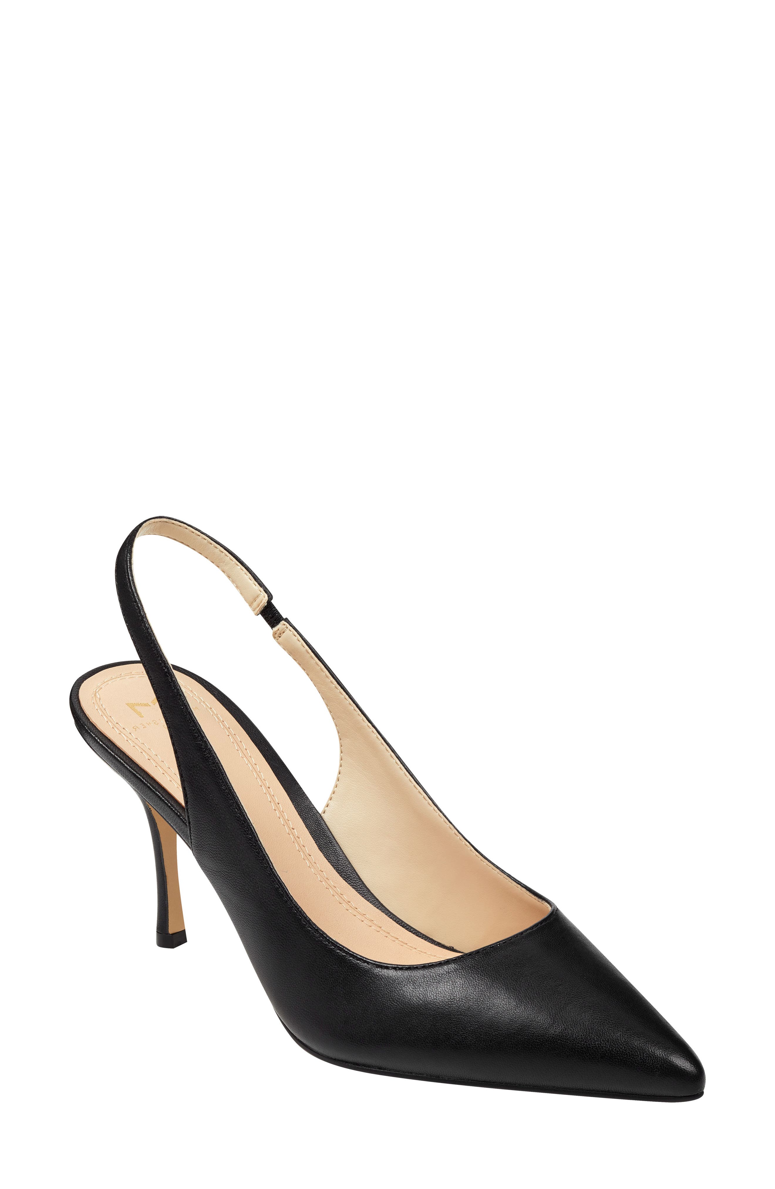 Camela Slingback Pump, Main, color, BLACK LEATHER