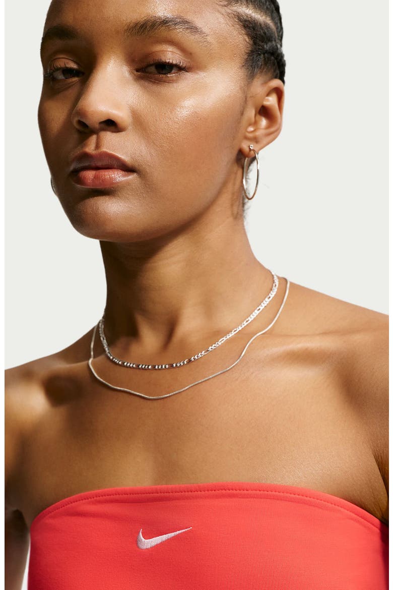 Sportswear Strapless Top, Alternate, color, LT CRIMSON/ SAIL