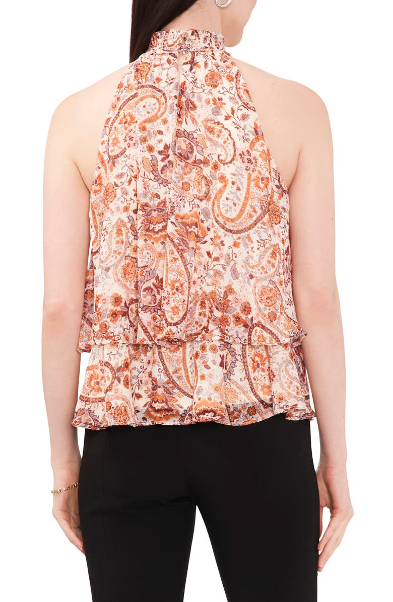 Chaus Paisley Print Smocked Halter Neck Blouse, Alternate, color, Cream/ Multi 270