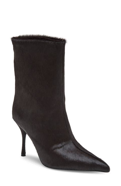 Raqib Pointed Toe Horse Hair Bootie