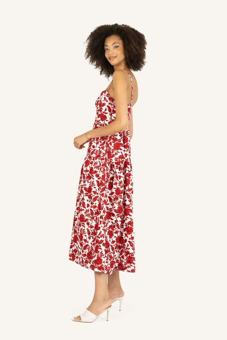 Nehru Dress, Alternate, color, Red Floral Print