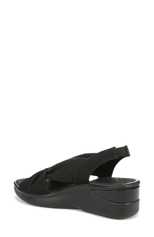 Bzees Serenade Slingback Wedge Sandal In Black Stretch Fabric