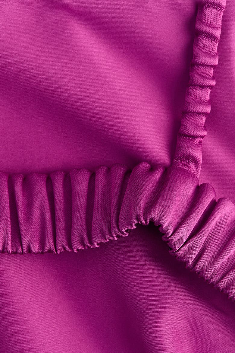 Low-Back Satin Dress, Alternate, color, Bright purple