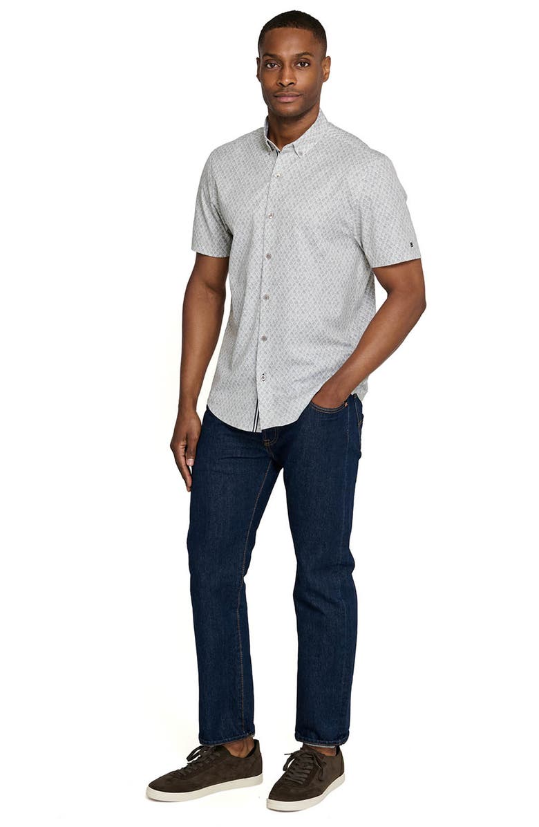 Brooklyn Brigade Prospect Shell Short Sleeve Button Down Performance Shirt, Alternate, color, Sage