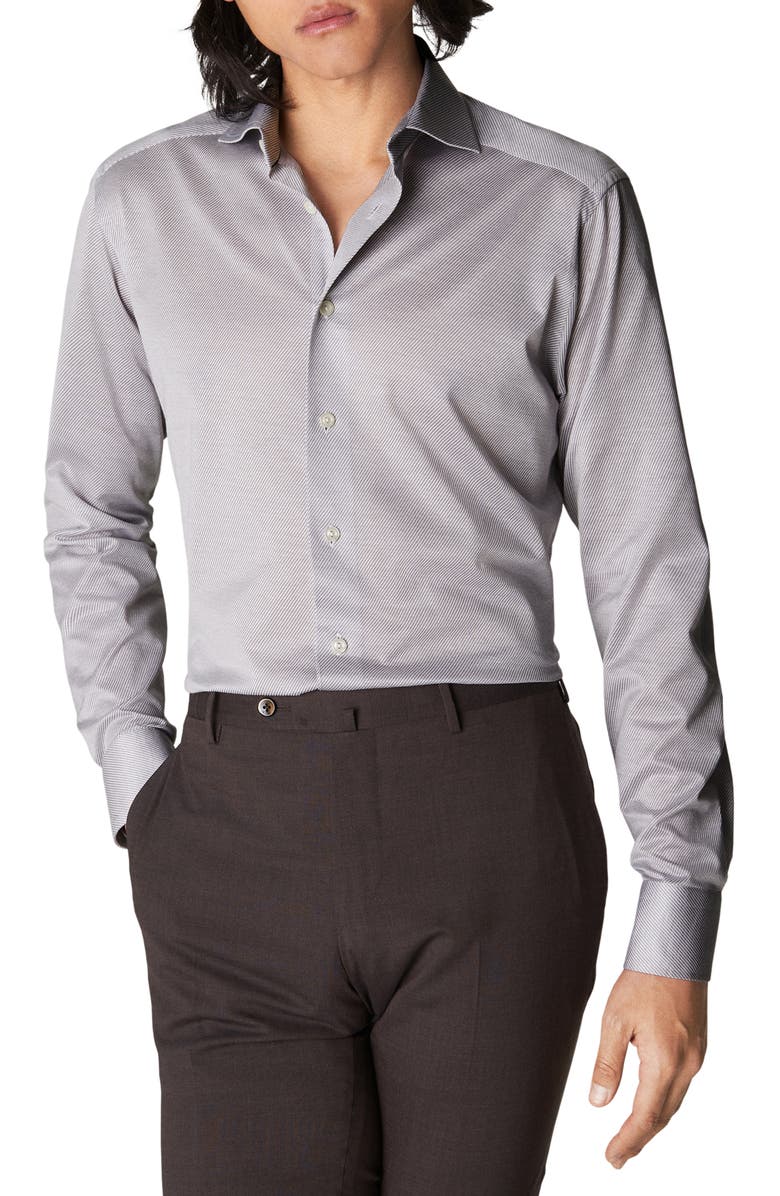 Eton Contemporary Fit Stripe Dress Shirt, Main, color, 
