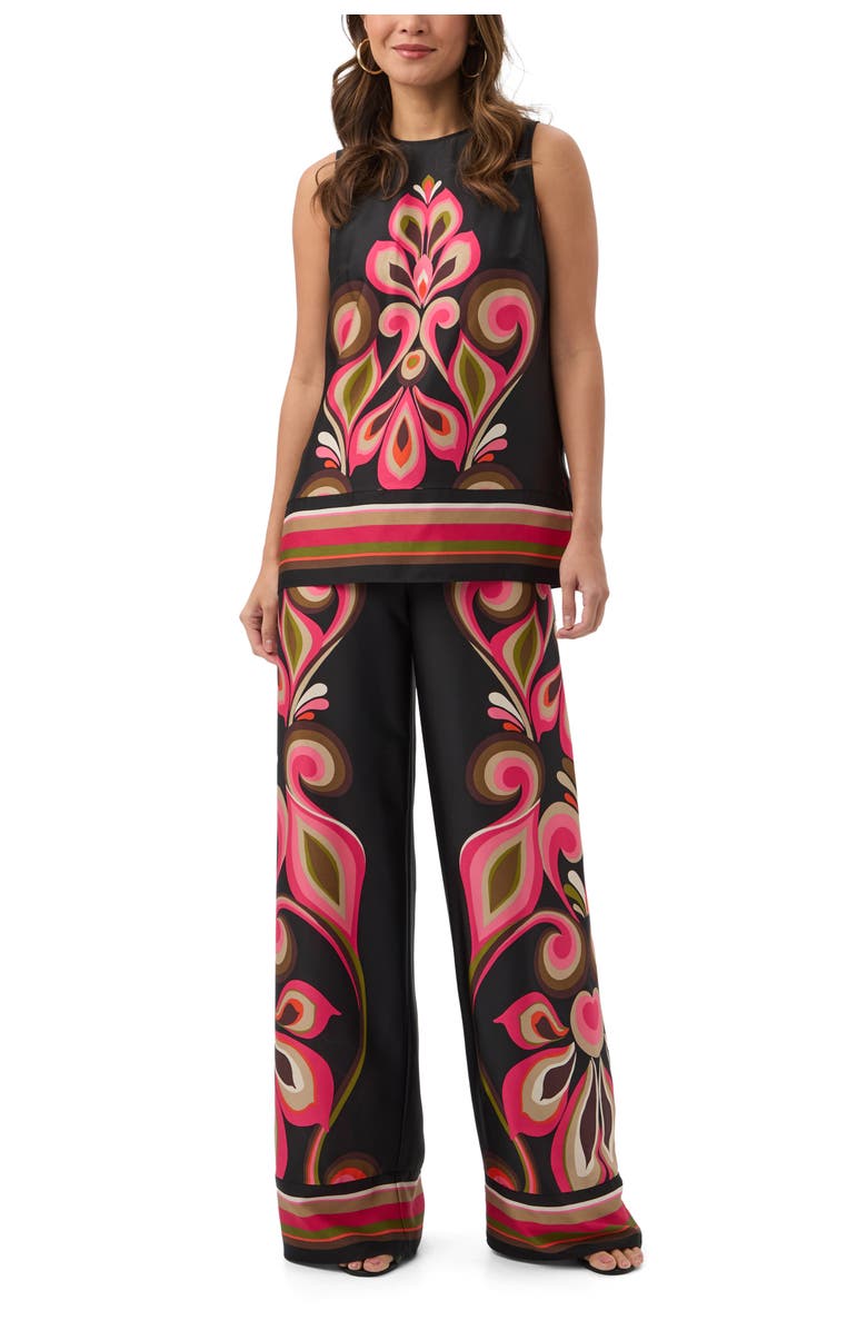 Trina Turk Malema Border Print Sleeveless Top, Alternate, color, Multi
