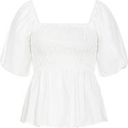 City Chic Blaire Smocked Peplum Top