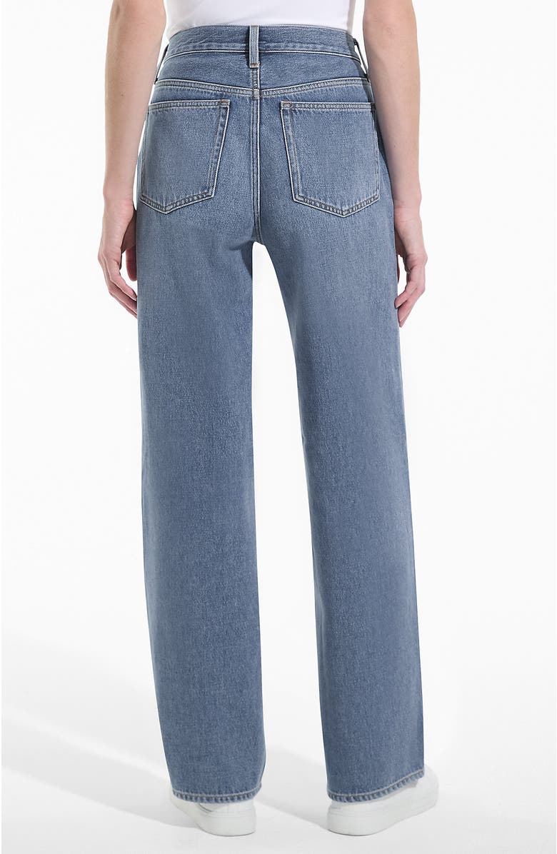 Lands' End Rigid Denim Mid Rise Baggy Jeans, Alternate, color, Medium Ocean Blue Wash