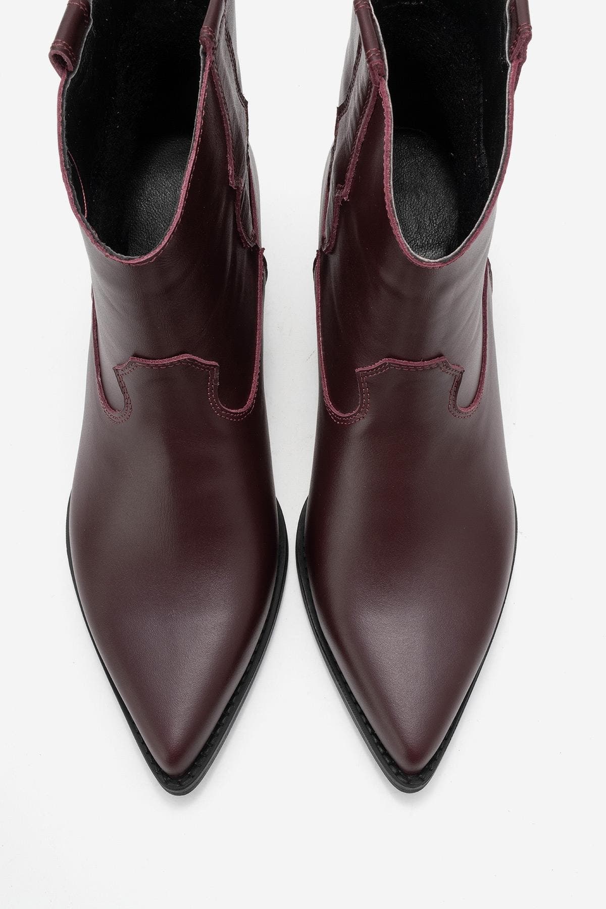 Elia Leather Western Boot, Alternate, color, Burgundy