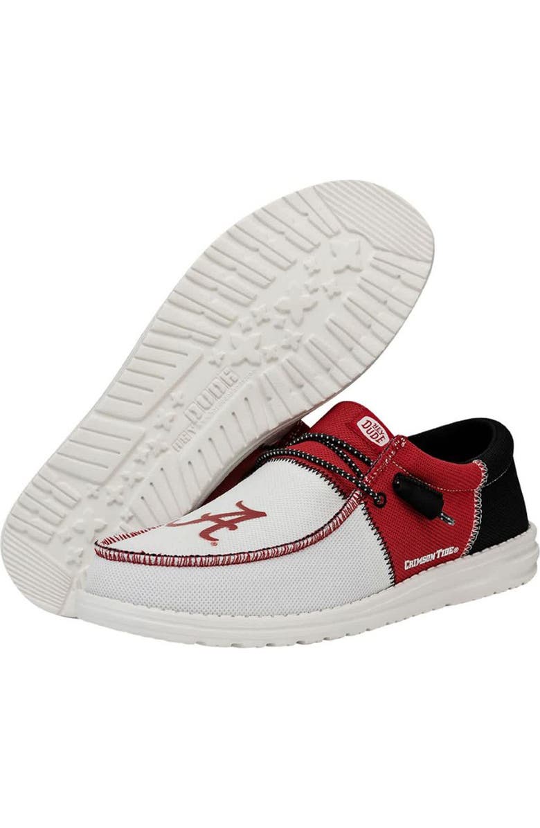 Hey Dude Men's Crimson/Black Alabama Crimson Tide Wally Casual Shoes, Alternate, color,